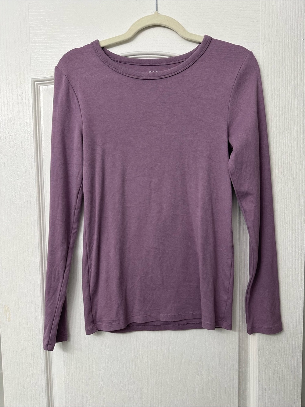 GAP Women's Long Sleeve Crewneck Top - Dusty Mauve